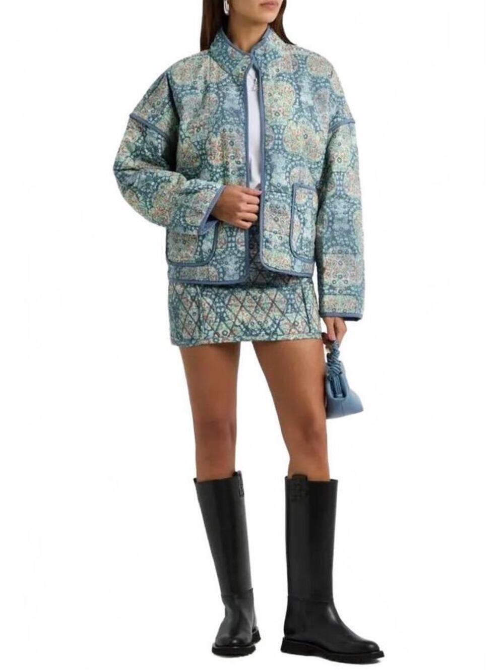 NWOT Free People Chloe Floral Quilted Jacket size M